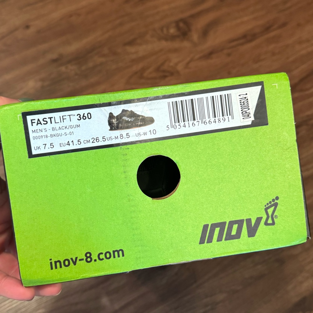 Inov-8 Fastlift 360 Weightlifting Shoes - Black/Gum - 8.5 Men’s/10 Women’s - Picture 6 of 6